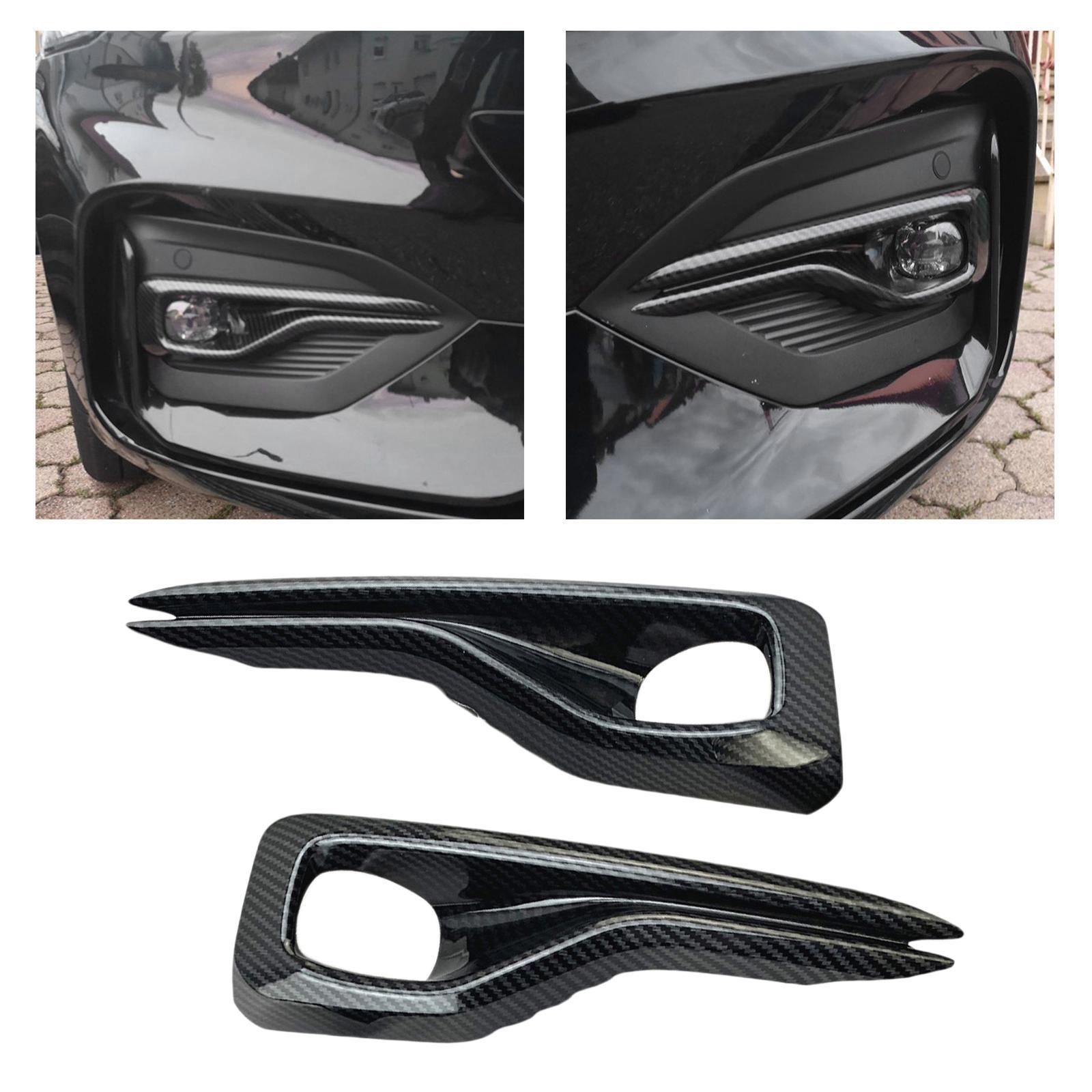 2Pcs ABS Plastic Front Foglight Fog Light Lamp Cover Frame Exterior Accessories for Ford Focus 2019 2020 ST-Line