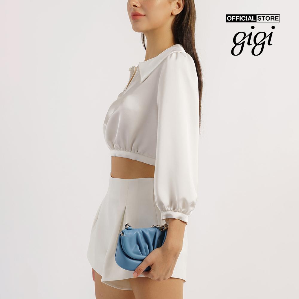 GIGI - Áo croptop nữ cổ bẻ tay dài hiện đại G1106T221278