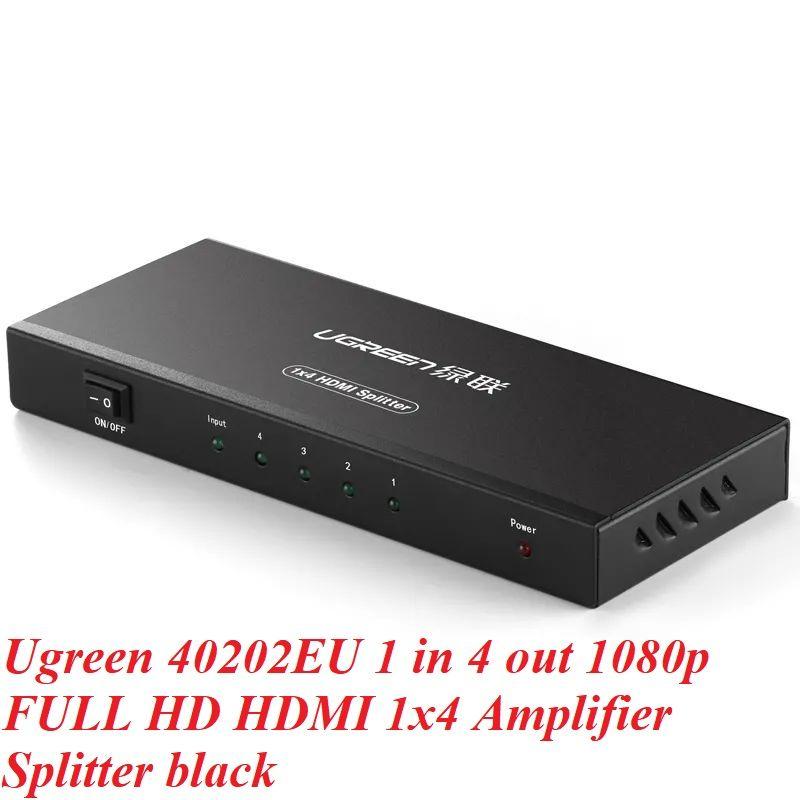 Ugreen UG2877240202TK U 1 in 4 out 1080p FULL HD Màu Đen Bộ chia HDMI 1 ra 4 chuẩn cắm EU 40202US - HÀNG CHÍNH HÃNG