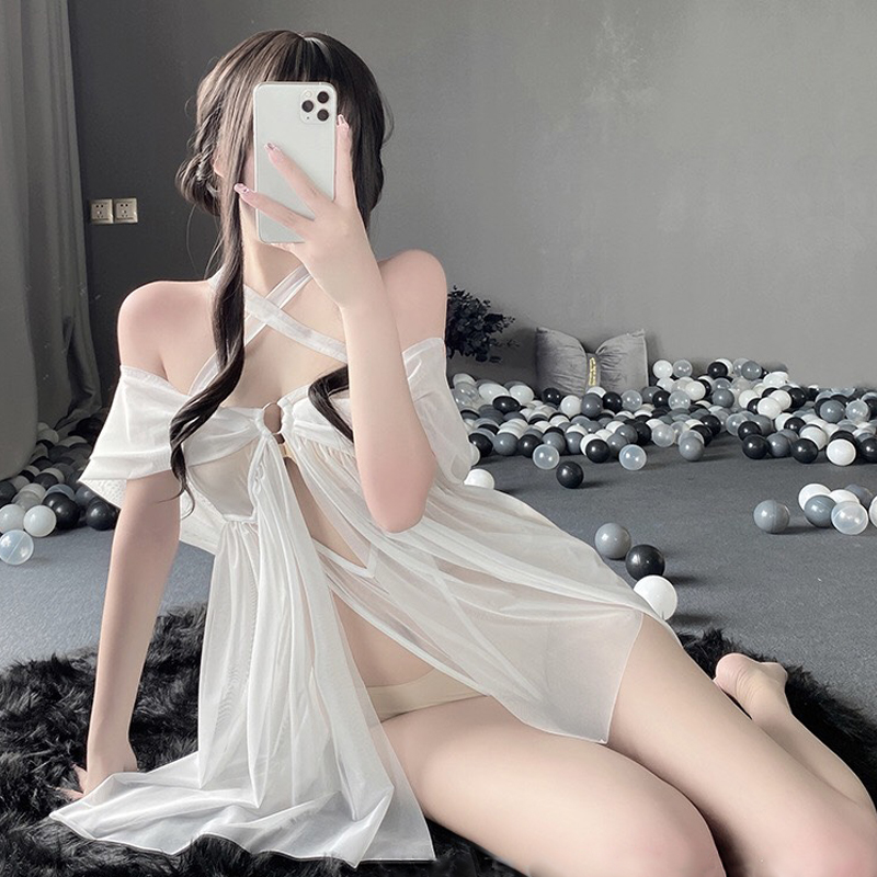 Váy ngủ xuyên thấu liền chip lọt khe sexy gợi cảm P40 - Đầm ngủ hở lưng quyến rũ - Đồ ngủ nữ