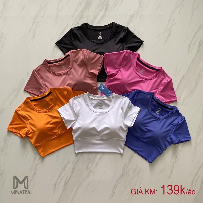 Aó tập gym yoga croptop kèm mút ngực Minatex (màu ngoài tươi đẹp hơn hình)