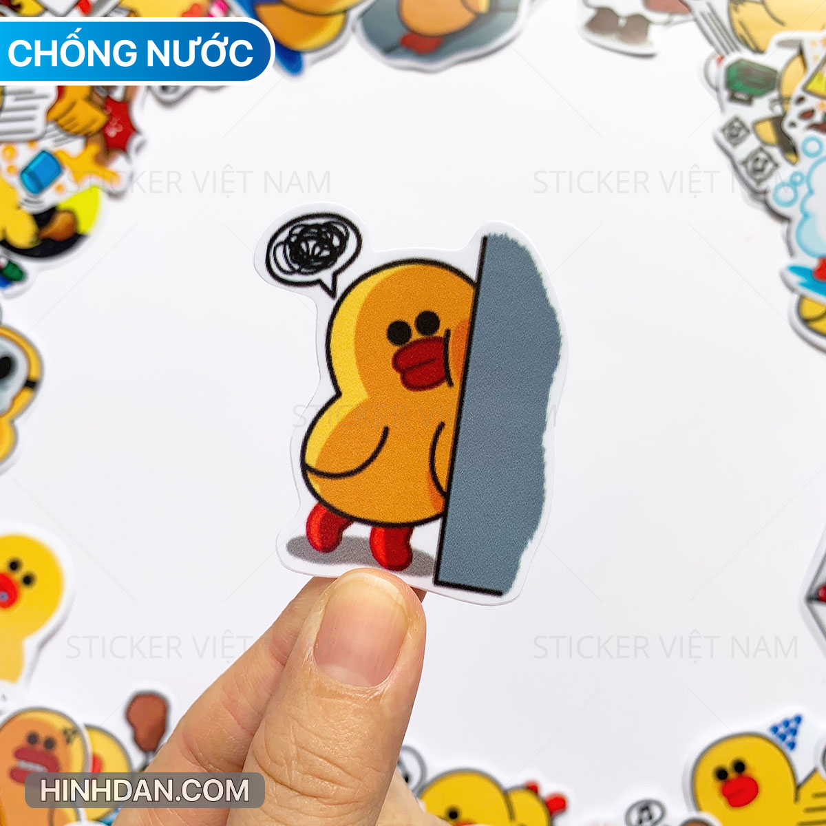 Sticker in hình Vịt Vàng SALLY - Dán Trang Trí - Chất Liệu PVC Cán Màng Chất Lượng Cao Chống Nước, Chống Nắng, Không Bong Tróc Phai Màu