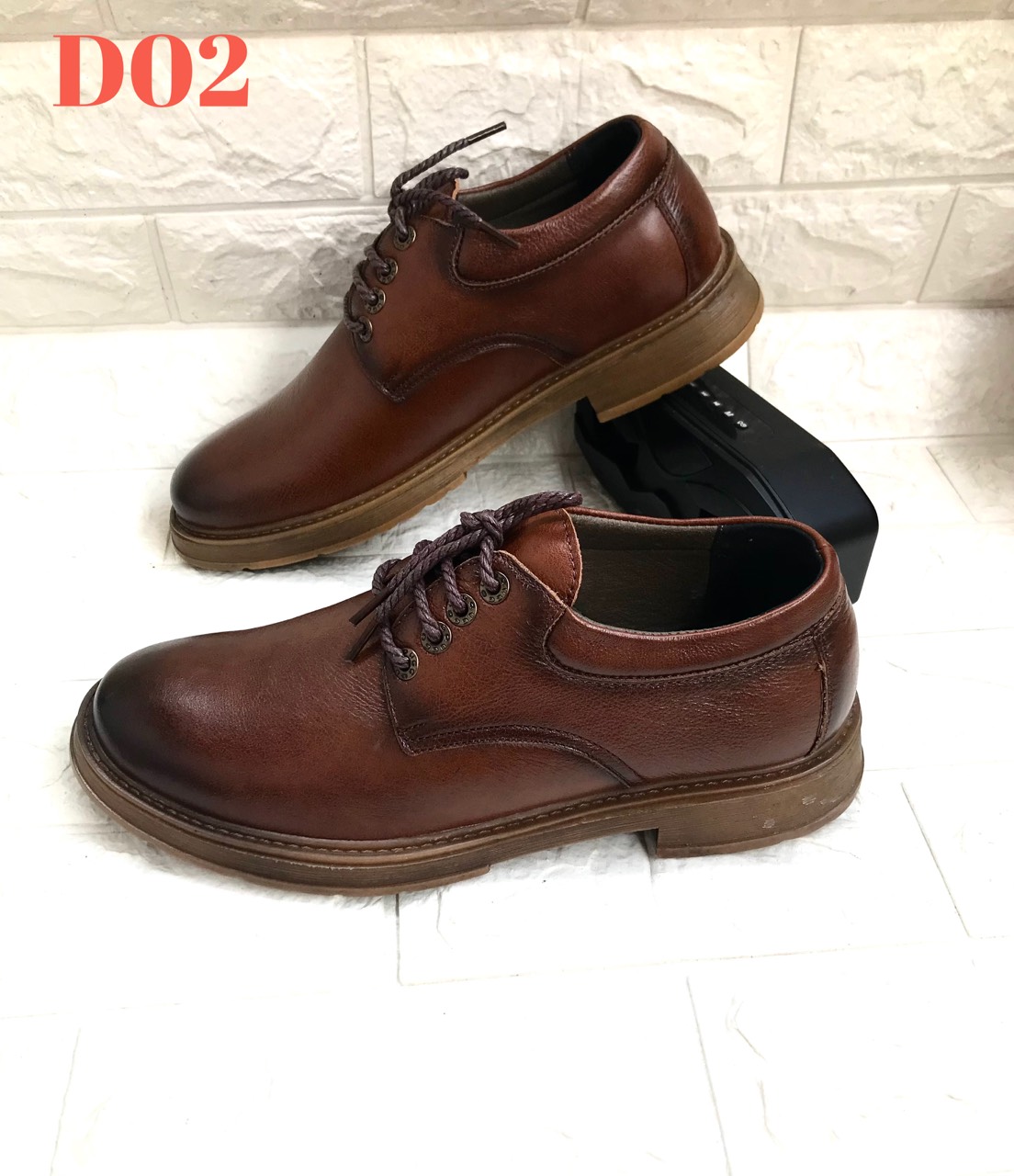 Giày nam da bò cao cấp, đế cao su mềm mại, size từ 39-44, màu nâu vàng, mẫu mới nhất hiện nay.