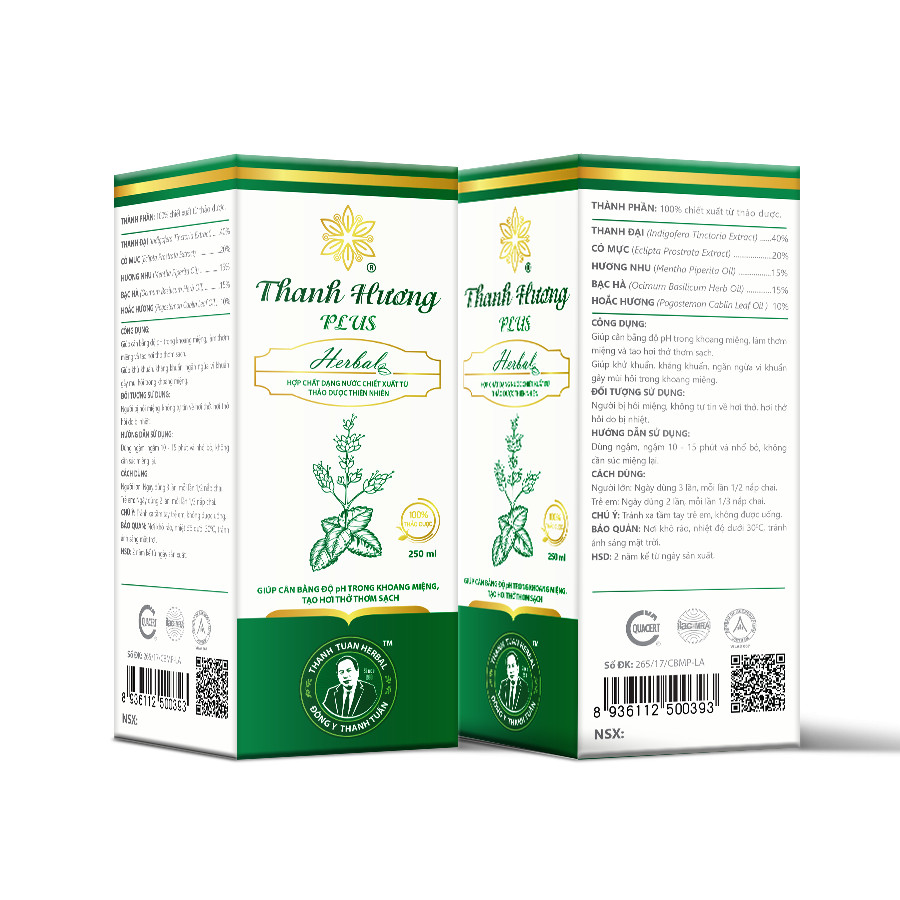 Combo 2 Chai Nước Súc Miệng hỗ trợ điều trị Hôi Miệng - Thanh Hương Plus