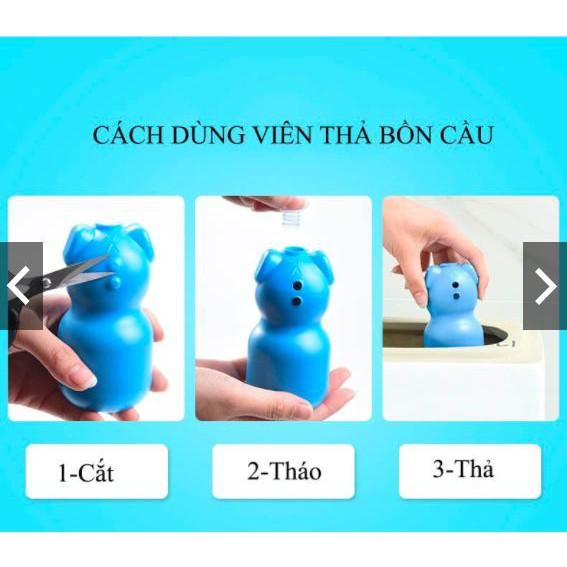 Viên Thả Bồn Cầu Hình Con Lợn Khử Mùi Hôi