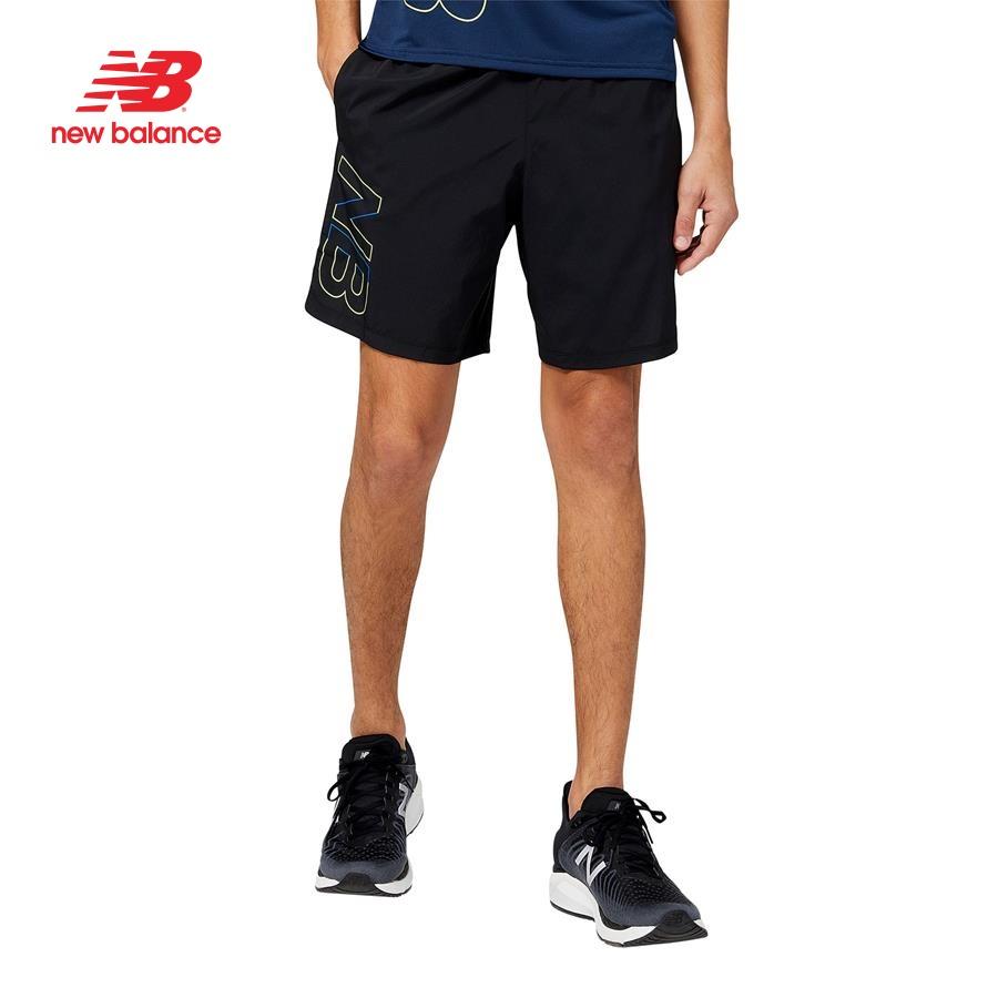 Quần ngắn thể thao nam New Balance APP RUNNING SHORTS M BLACK MULTI - MS23246BM (form quốc tế