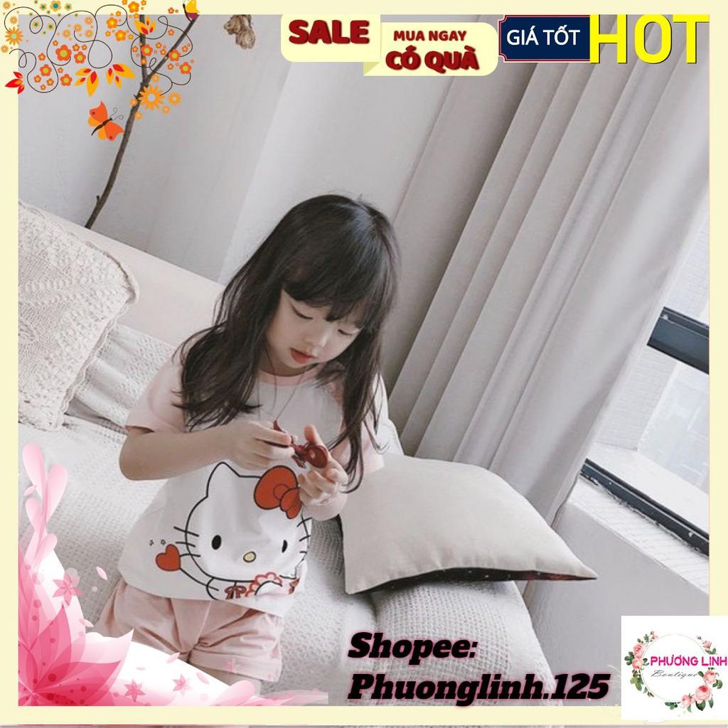 BỘ COTTON MÈO KITTY HỒNG CHO BÉ