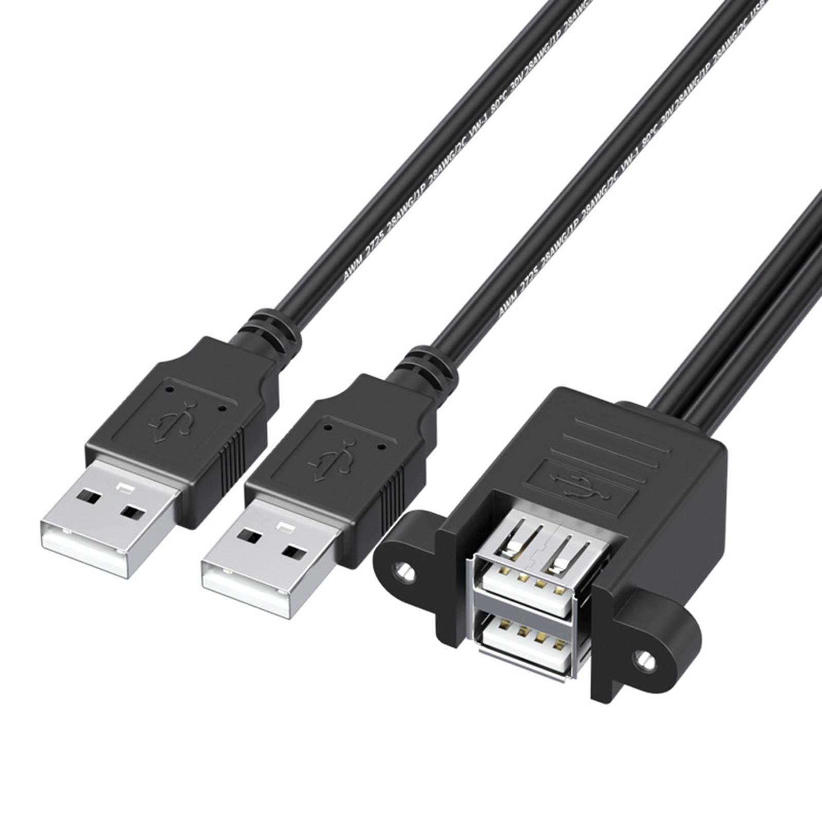 USB 2.0 Extension Cable Double Cable USB Splitter for Hard  Disk 0.3m