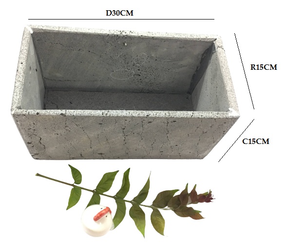 Chậu đá ong xám dài 30xR15xC15cm trồng cây ốp tường đá, chậu treo tường trồng cây cảnh đẹp