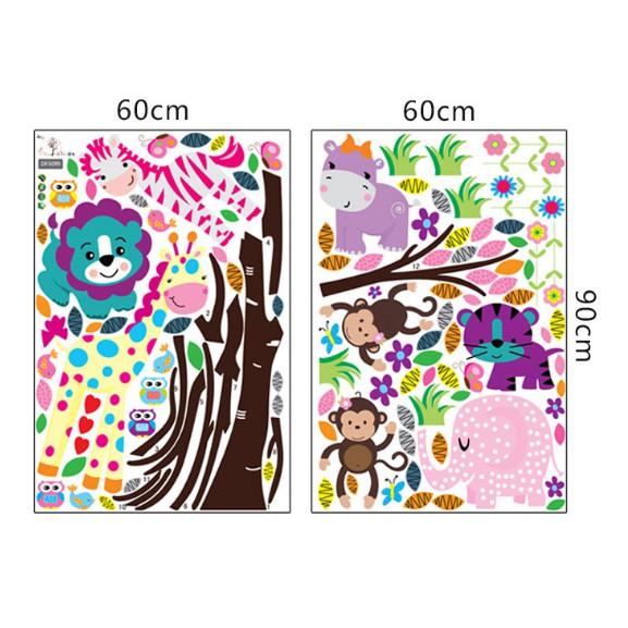 Decal trang trí Vườn Thú sắc màu - SIZE LỚN