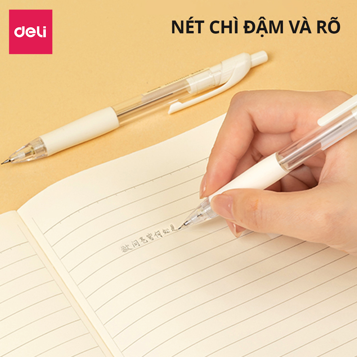Bút Chì Kim Bấm Kèm Đầu Tẩy Deli - Ngòi 0.05mm Cao Cấp Phụ Kiện Văn Phòng Học Sinh Sinh Viên