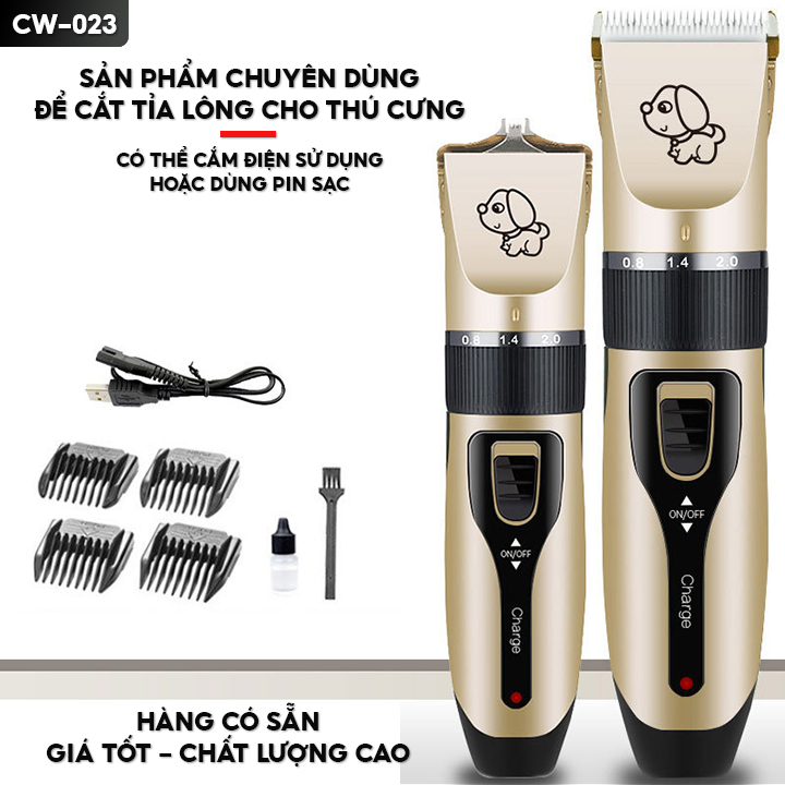 Tông Đơ Cắt Lông Chó Mèo Bộ Đầy Đủ Phụ Kiện Có Đủ Kích Thước Từ 3-12mm CW-023