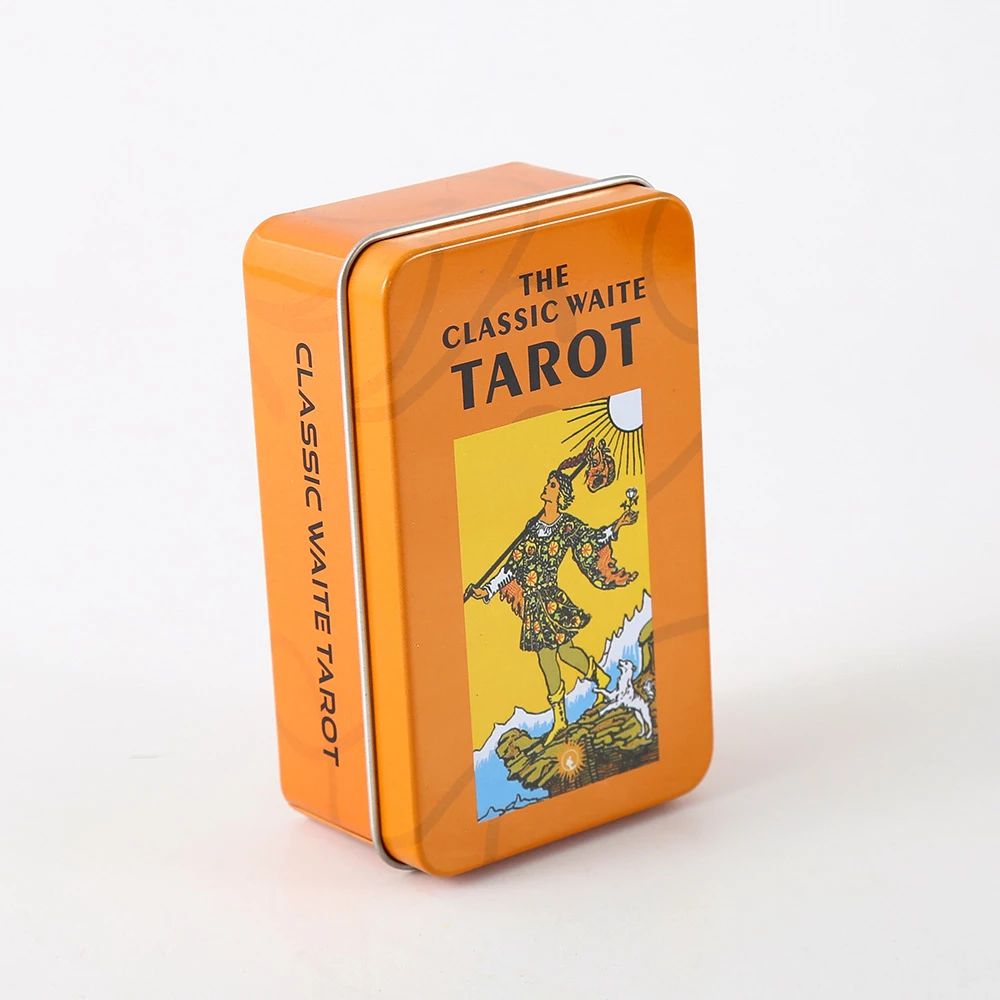 Bộ Bài The Classic Waite Tarot 78 Thẻ  Mạ Cam Hộp Sắt