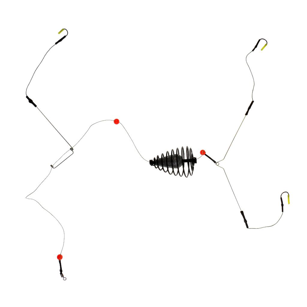 Fishing Feeder Cage Carp Fishing Lures Cage With Hooks and Lead Sinker
