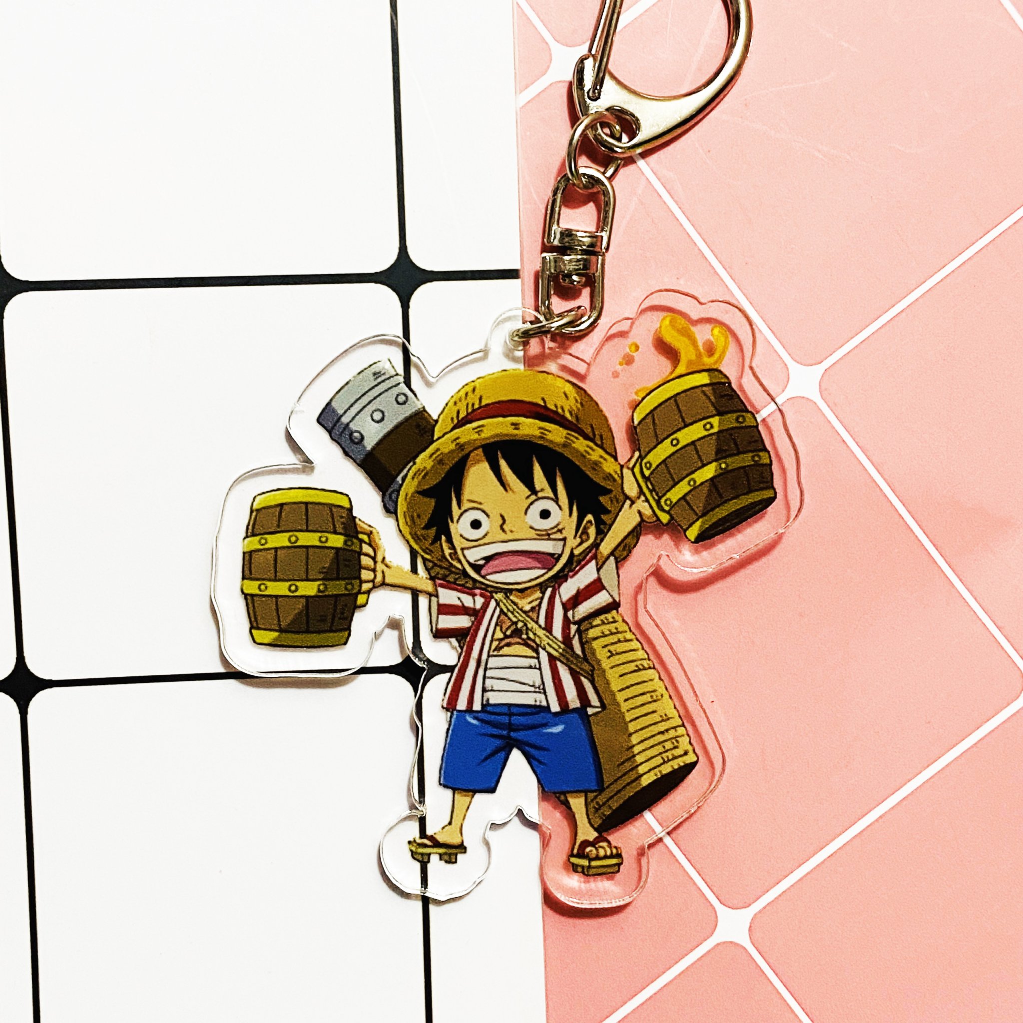 ( Mica trong acrylic ) Móc khóa One Piece Đảo hải tặc ver Kanpai xinh xắn dễ thương anime chibi tặng ảnh Vcone