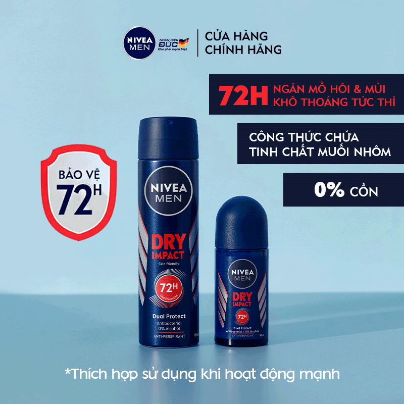 Lăn Ngăn Mùi NIVEA MEN Dry Impact Khô Thoáng - 81610