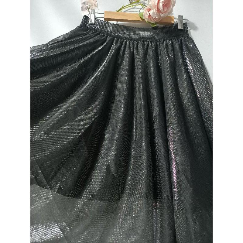 BIGSIZE chân váy tutu đỏ dập ly dài qua gối