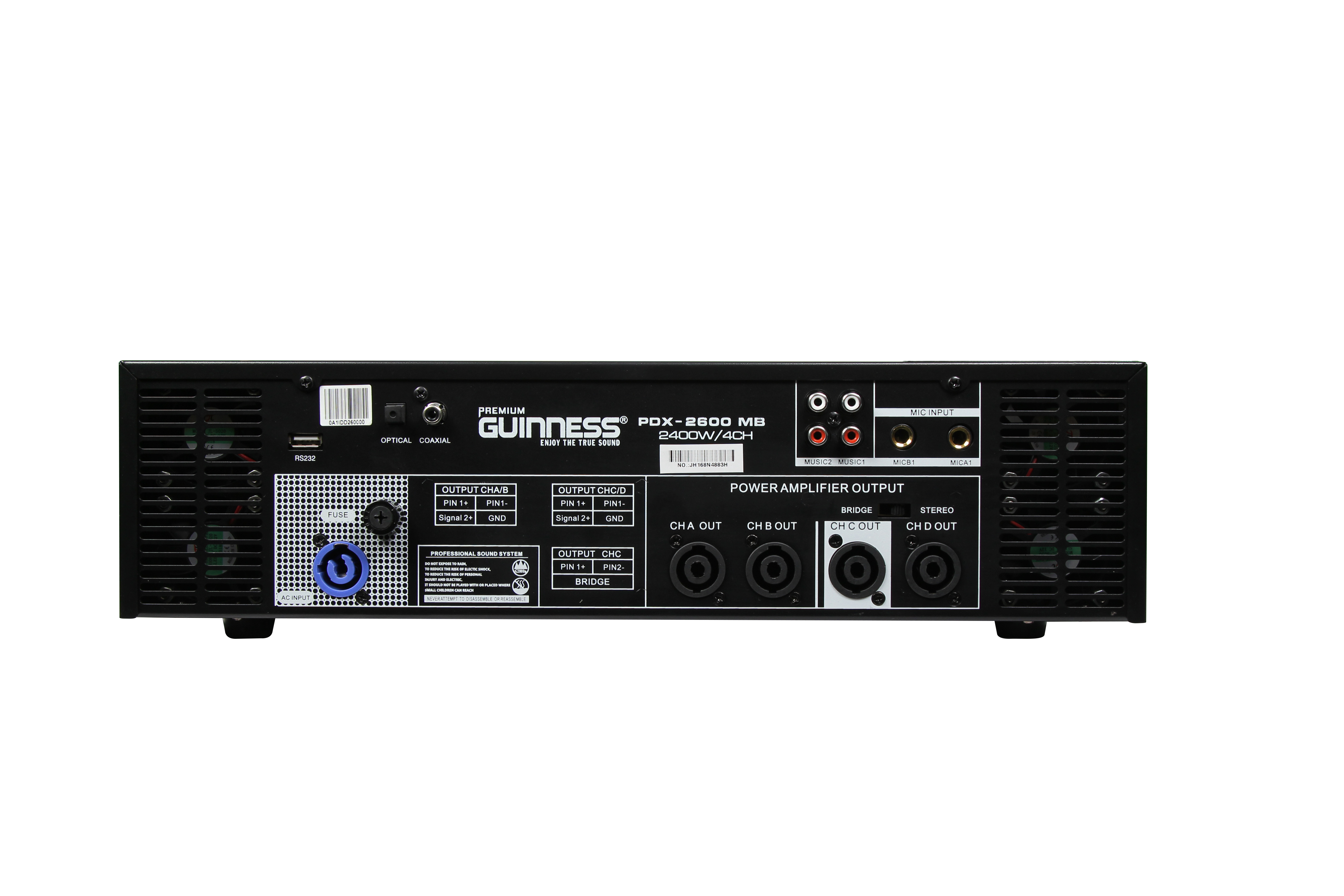 Power Mixer Amplifier - Cục đẩy công suất GUINNESS Premium PDX - 2600 MB | Hàng Nhập Khẩu