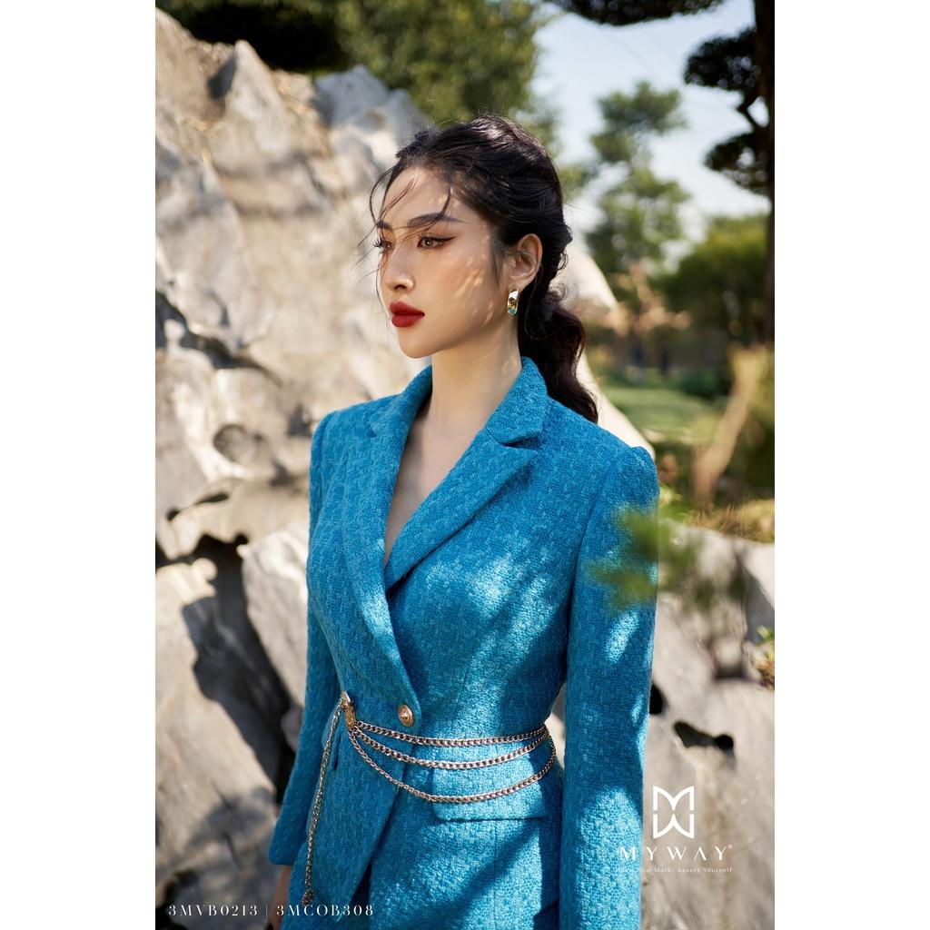 Áo Vest Nữ Dạ Tweed MY WAY Công Sở Sang Trọng 3MVB0213