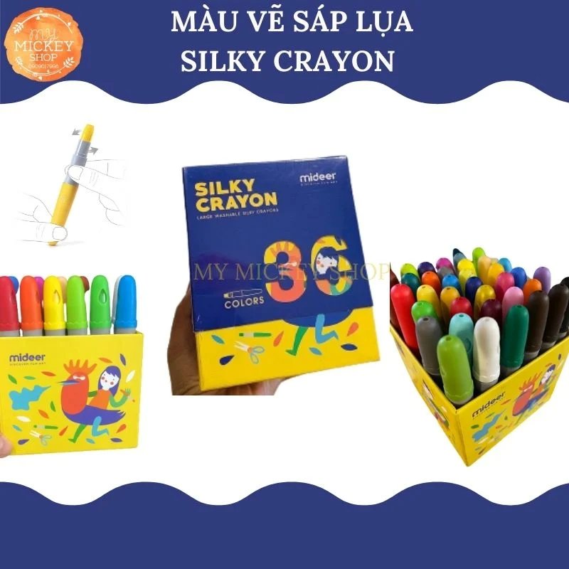 Bút Sáp Vặn Bộ 36 Màu Mềm Mượt - Vẽ Đa Năng Dễ Tẩy Rửa - Mideer silky crayon 36 colours