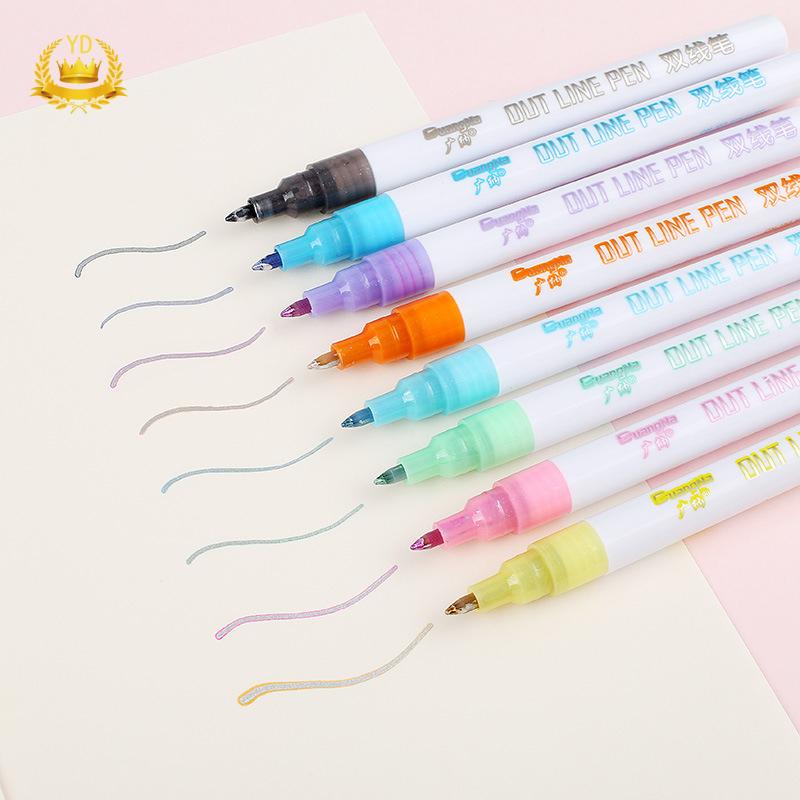 Set 8 Bút Màu Với Thiết Kế Hai Đầu Tiện Dụng Chất Lượng Cao