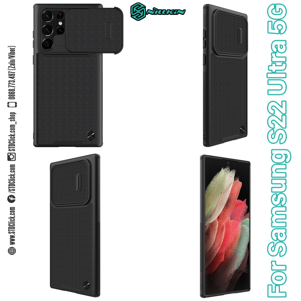 ỐP LƯNG DÀNH CHO ĐIỆN THOẠI SAMSUNG GALAXY S22 ULTRA 5G NILLKIN TEXTURED S NYLON FIBER BẢO VỆ CAMERA