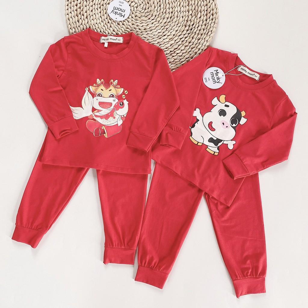 Bộ dài tay cotton cao cấp 100% Miky m0m họa tiết trâu cho bé trai bé gái
