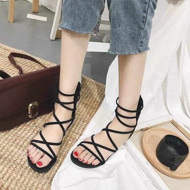 (Ngẫu nhiên) Giày sandal quang ngang đế đúc hàng QC fullbox