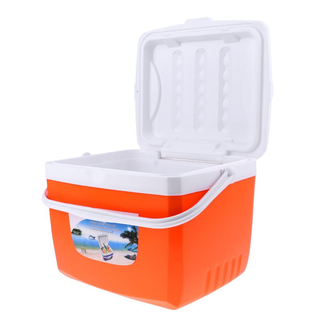 Camping Outdoor Picnic Drinks Food Cooler Box Car Ice Bucket with Handle 5L/13L Orange/Red/Blue