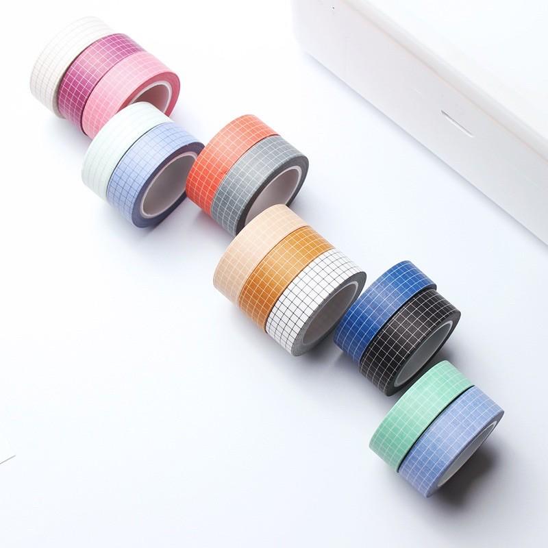 Cuộn washi tape caro cơ bản dài 10m