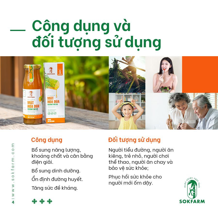 [COMBO SOKFARM] BỘ 4 SẢN PHẨM: MẬT HOA DỪA, ĐƯỜNG HOA DỪA, CA CAO MẬT HOA DỪA, GIẤM MẬT HOA DỪA DÀNH CHO GIA ĐÌNH, NGƯỜI ĂN KIÊNG, ĂN CHAY