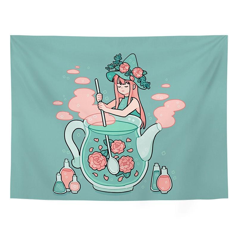 Tranh vải Decor chàng trai cô gái anime -