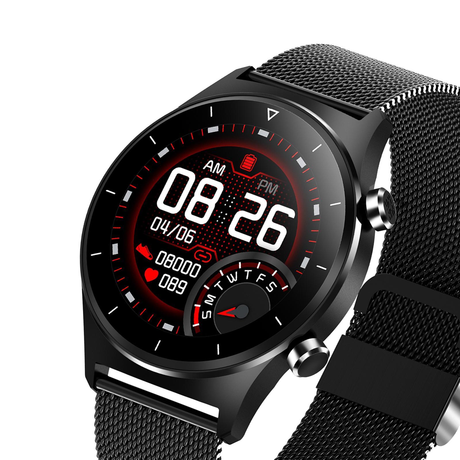 E13 Full Bluetooth Fitness Tracker Bracelet Wristband IP68 Black Silicone