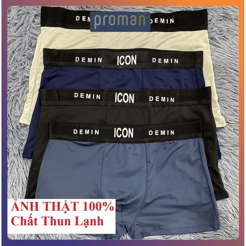 Combo 4 Quần Lót Nam thun lạnh ICON demin, Quần sịp nam thun lạnh siêu co dãn, kháng khuẩn khử mùi hôi - PROMAN