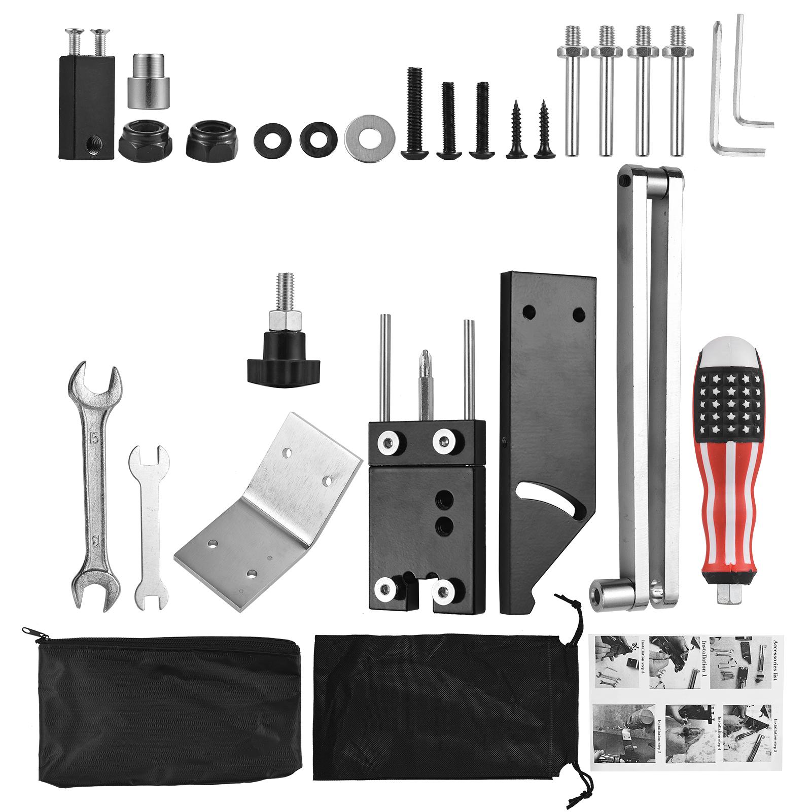 Sharpener Model Lawn Mower Blade Sharpener Stand Kit for Straight and Standard Blades 15 to 45 Degrees Adjustable Compatible with Angle Grinder