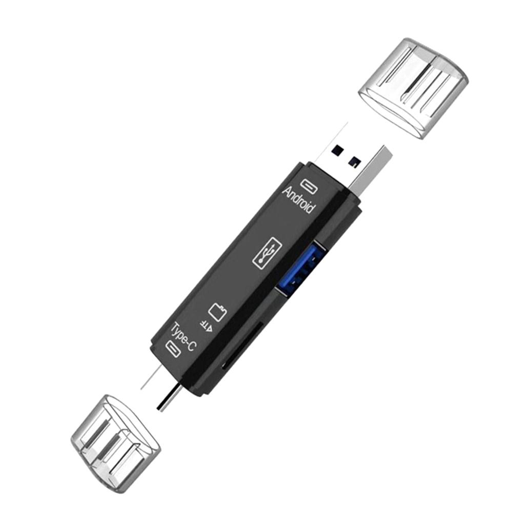 Card Reader, 3-in-1 USB 3.0 / USB C / Micro USB Card Reader - for MicroSD TF Memory Card Reader for Macbook PC Tablets Smartphones with OTG Function