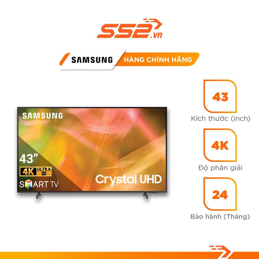 Smart Tivi Samsung Crystal UHD 4K 43 Inch UA43AU8000KXXV - Hàng Chính Hãng