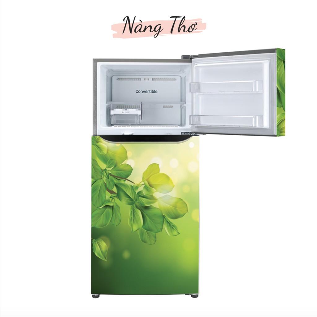 GIẤY DÁN TỦ LẠNH HÌNH LÁ XANH 3D NHIỀU KÍCH THƯỚC_THIẾT KẾ DECAL VIP