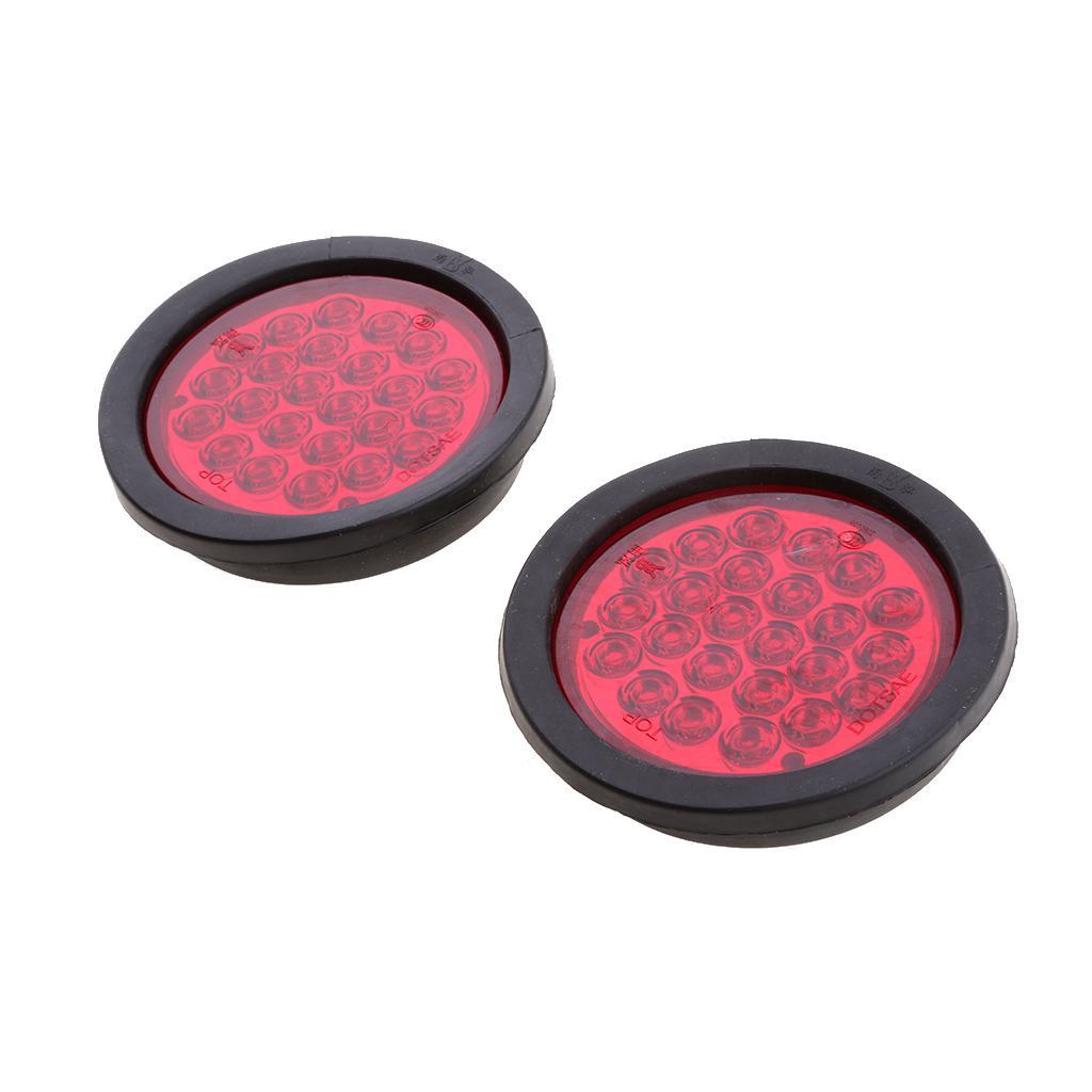 2X High Quality RV Tail Brake Stop Maker Lights 24 LED Red