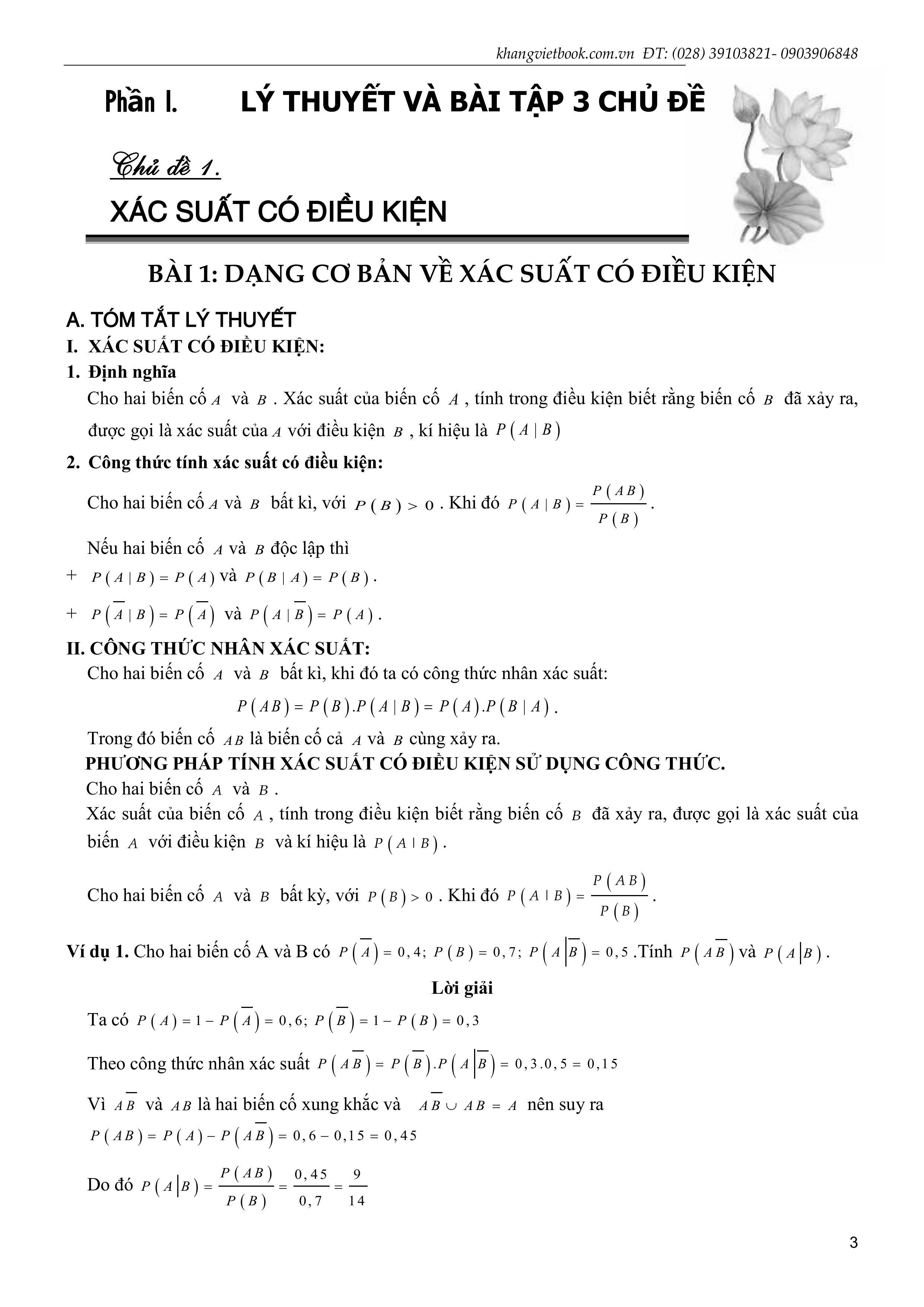 Sách - Tuyển Tập 3 Chủ Đề Hay Và Khó Xác Suất Có Điều Kiện Một Số Yếu Tố Của Lý Thuyết Đồ Thị