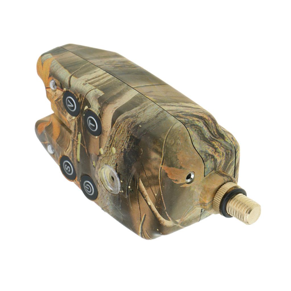 2xFishing Bite Alarm Indicator Sound Light Fishing Rod Holder Camouflage