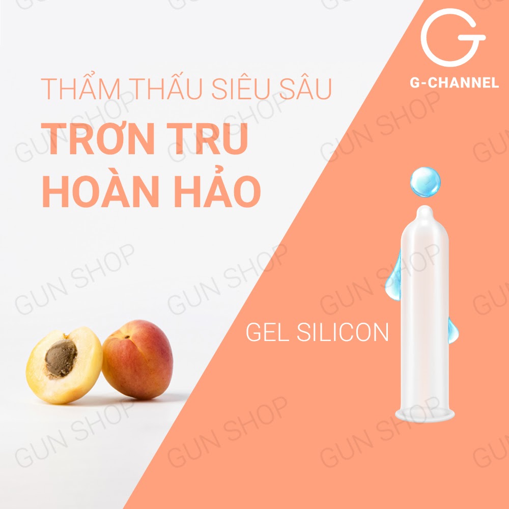 [Hộp 4 cái] Bao cao su Nakanishi - Siêu mỏng 0.03mm - Hương đào kèm 1 chiếc BCS Gun Super Thin