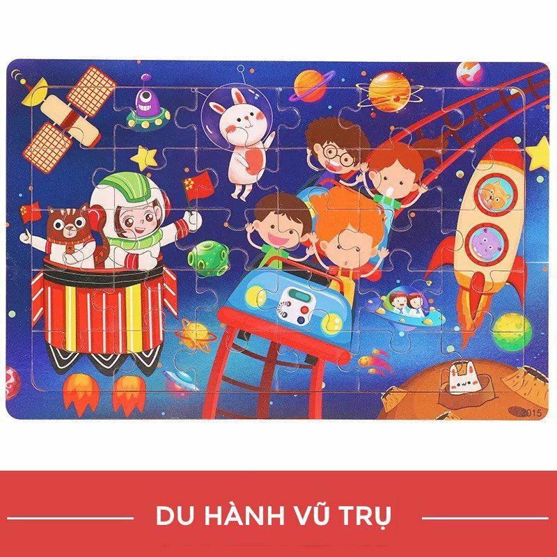 Xếp hình cho bé puzzle 60 mảnh ghép hộp sắt nhiều mẫu chất lượng cao