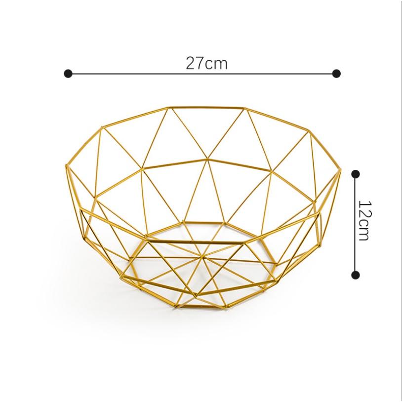 Rổ đựng trái cây màu vàng loại lớn 10 góc 27x12cm