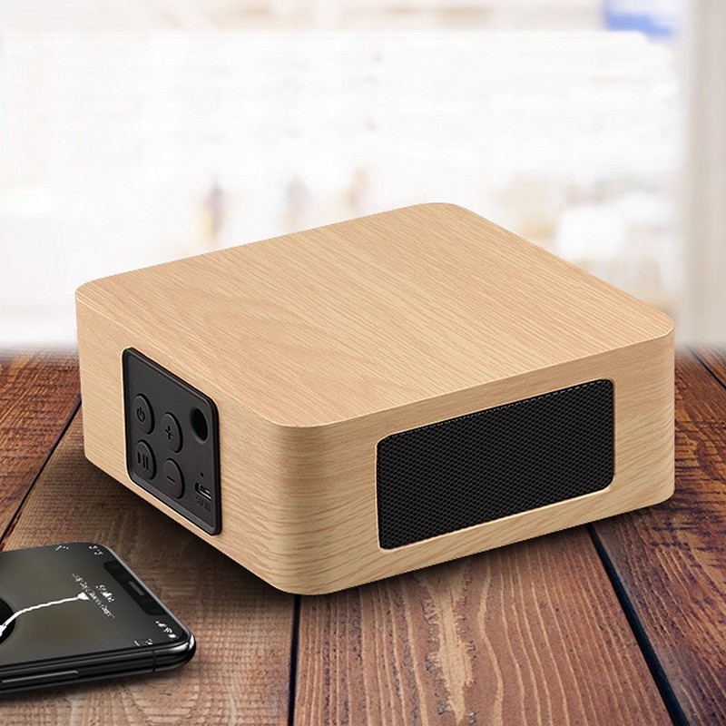 Loa Gỗ Bluetooth Q1A yellow wood - hàng nhập khẩu