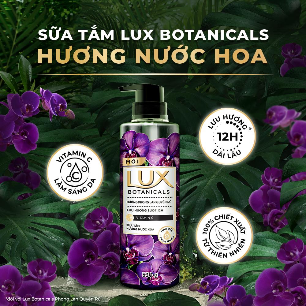 Combo Sữa Tắm Nước Hoa Lux Botanicals Hương Phong Lan Quyến Rũ Lưu Hương 12H 540g X2