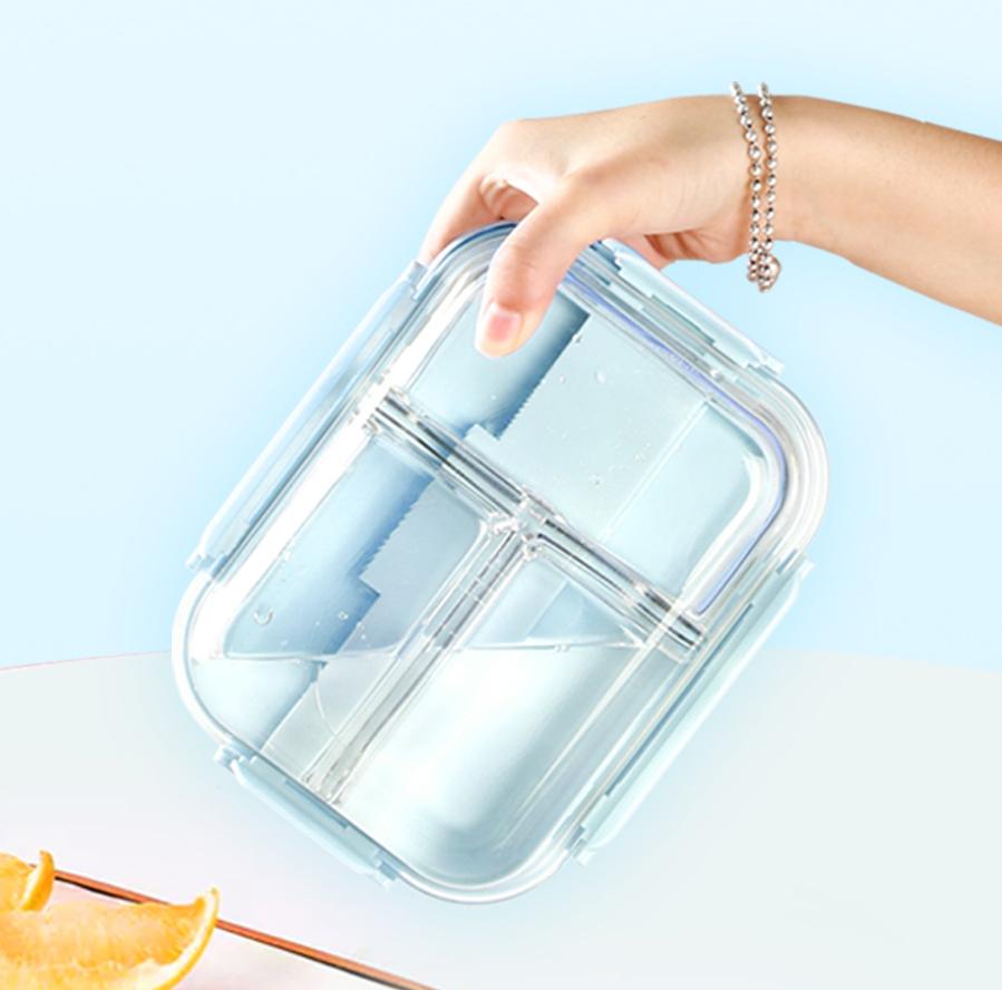 Hộp Đựng Cơm Thủy Tinh 3 Ngăn - Free Ship Toàn Quốc