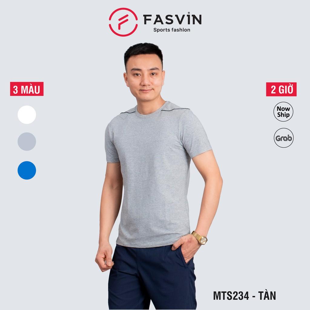 Áo thun nam Fasvin TS20234.HN vải cotton mềm mịn thoáng mát không bai không xù, bền màu