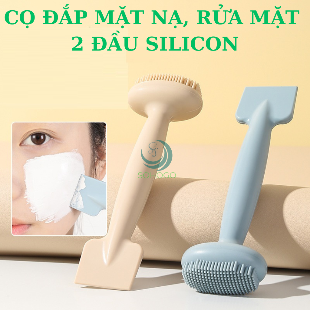 Cọ Đắp Mặt Nạ 2 Đầu Silicone – Làm Đẹp Thông Minh Cây Cọ Massage &amp; Thoa Mặt Nạ 2 Trong 1 Cọ Silicone Đắp Mặt Nạ Đa Năng – Mềm Mại, Dễ Dùng Cọ Đắp Mask Chăm Sóc Da 2 Đầu – Tẩy Tế Bào Chết &amp; Đắp Mask