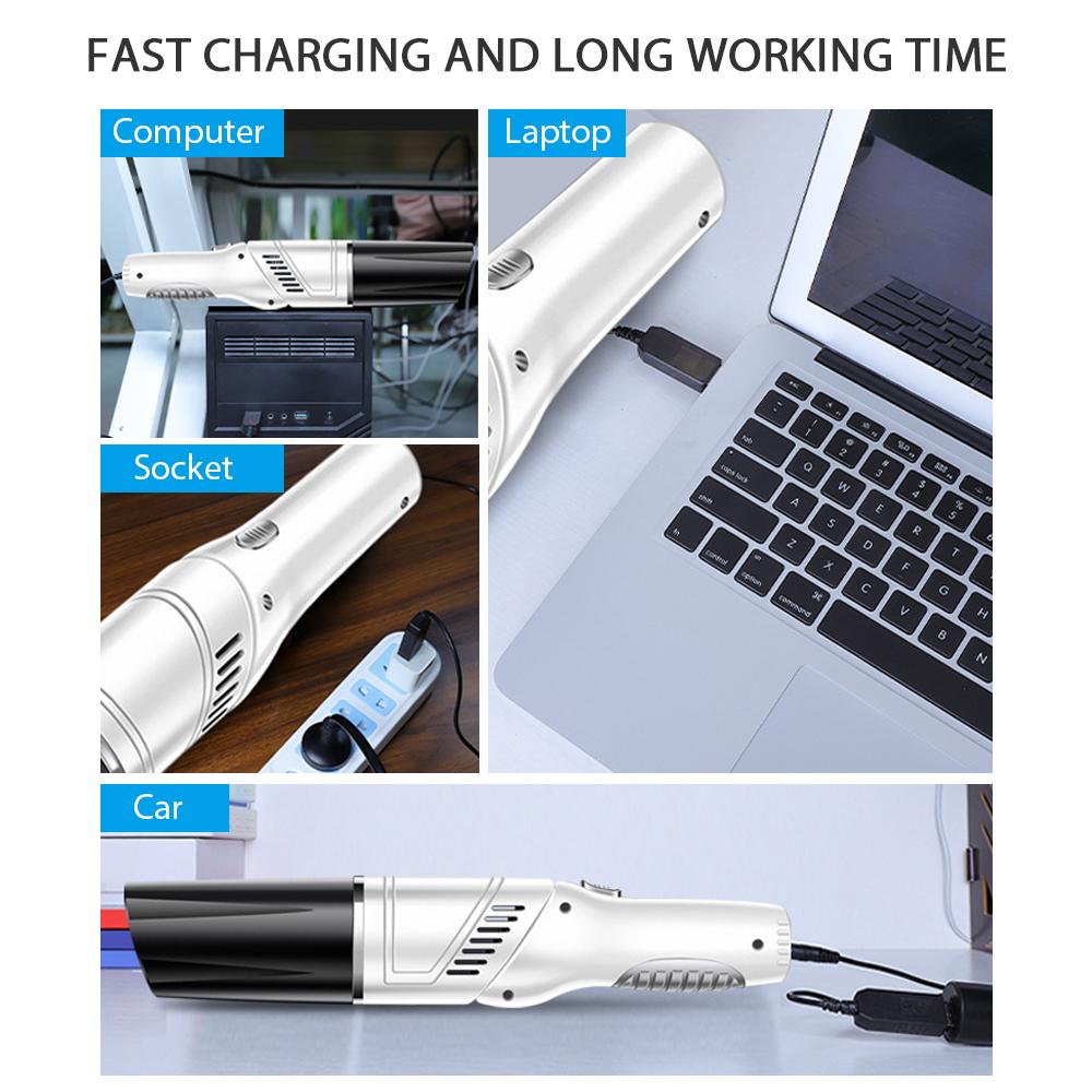 Máy Hút Bụi Ô Tô Công Suất Cao Không Dây Có Thể Gập Lại 120W 12000Pa